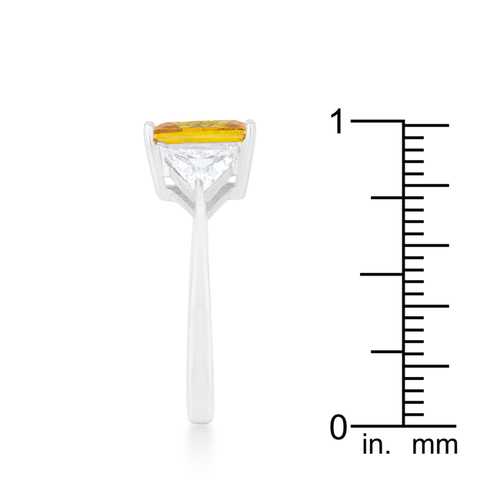 Classic Canary Yellow Rhodium Engagement Ring - Vintage Style Solitaire Diamond Ring for Women - Perfect for Proposals, Anniversaries & Special Occasions