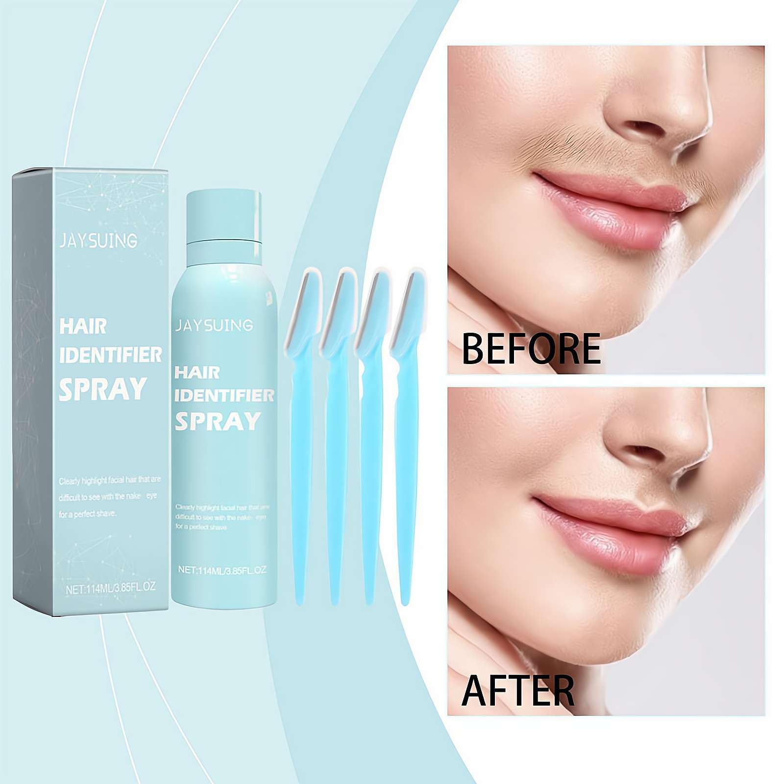 Best Hair Identifier Spray for Face Shaving & Dermaplaning - Moisturizing Facial Hair Removal Powder Spray for Women | Pre-Shave Prep & Post-Shave Skincare for Smooth Results