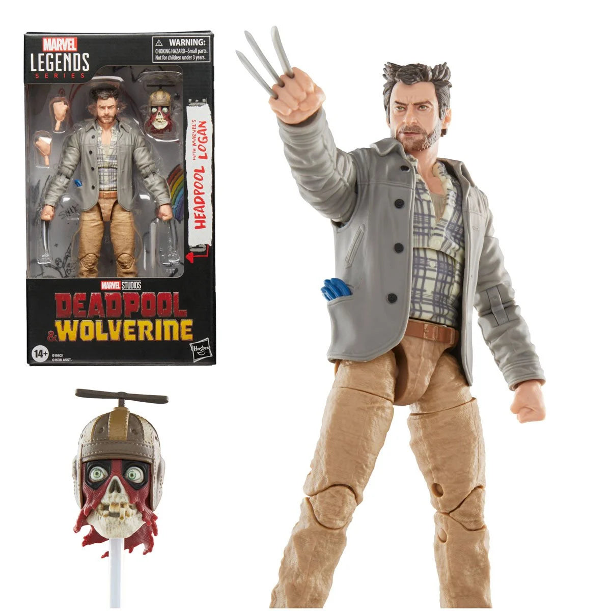 Deadpool & Wolverine Marvel Legends Action Figure - Headpool with Logan - Collectible Toy for Fans, Superhero Display & Gift Idea