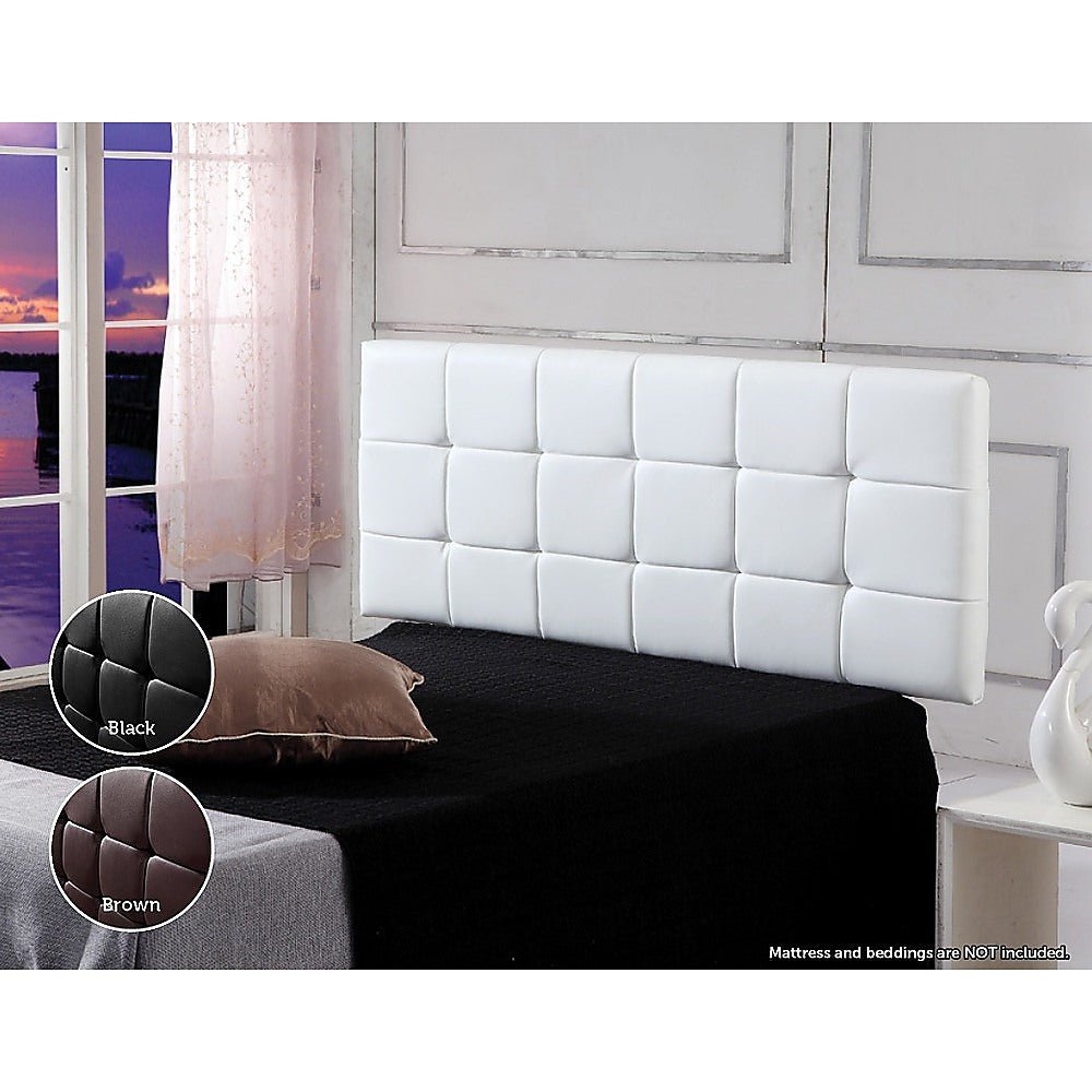 Double Size Deluxe Upholstered Headboard - White | Modern Bed Frame Headboard for Bedroom Decor, Perfect for Master Bedroom, Guest Room & Apartment