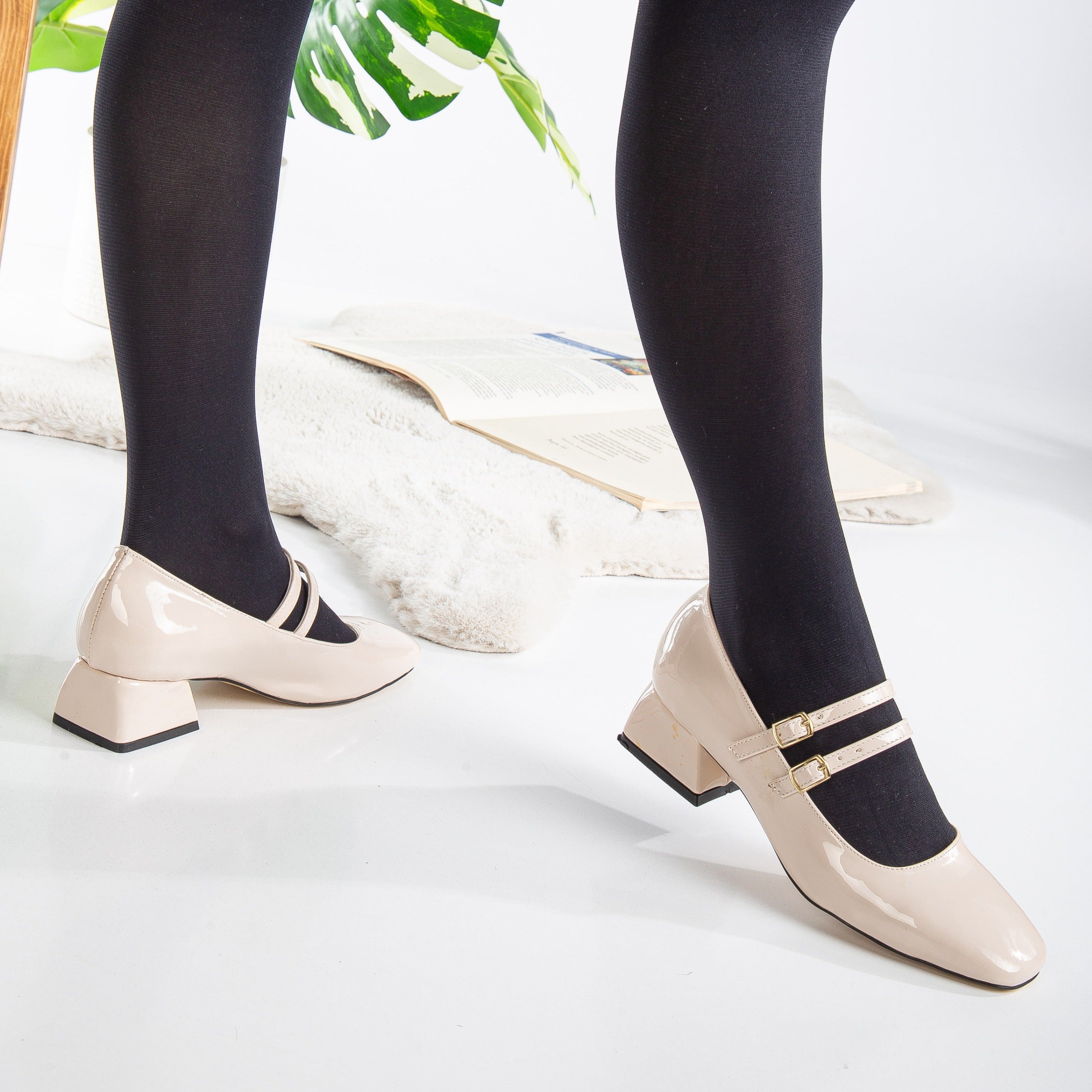 Lizbeth Beige Mary Jane Shoes for Women - Comfortable & Stylish Flat Shoes - Perfect for Work, Casual Outfits & Weddings