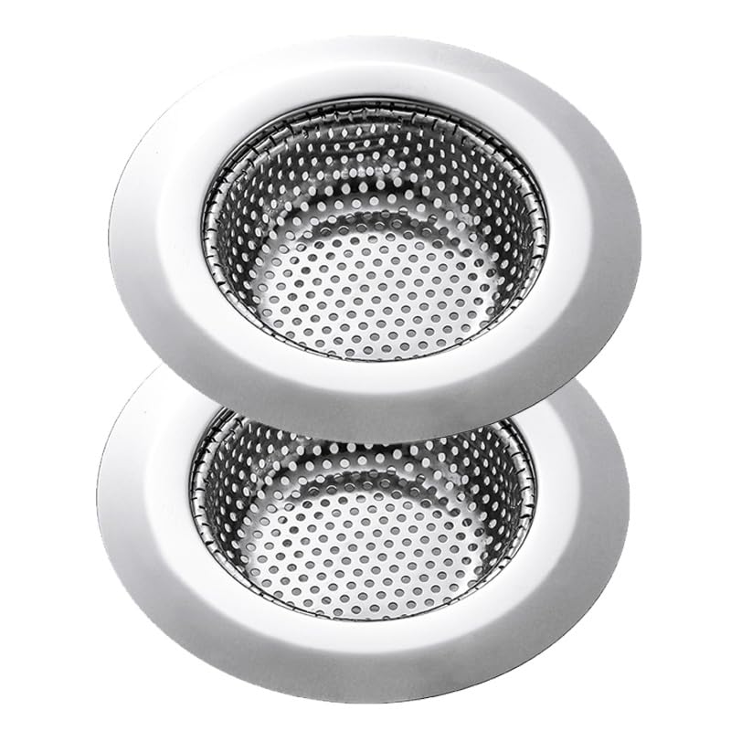 2 Pack 4.5 Inch Stainless Steel Kitchen Sink Strainer - Durable Sink Drain Food Catcher for Kitchen, Bathroom, and Utility Sinks