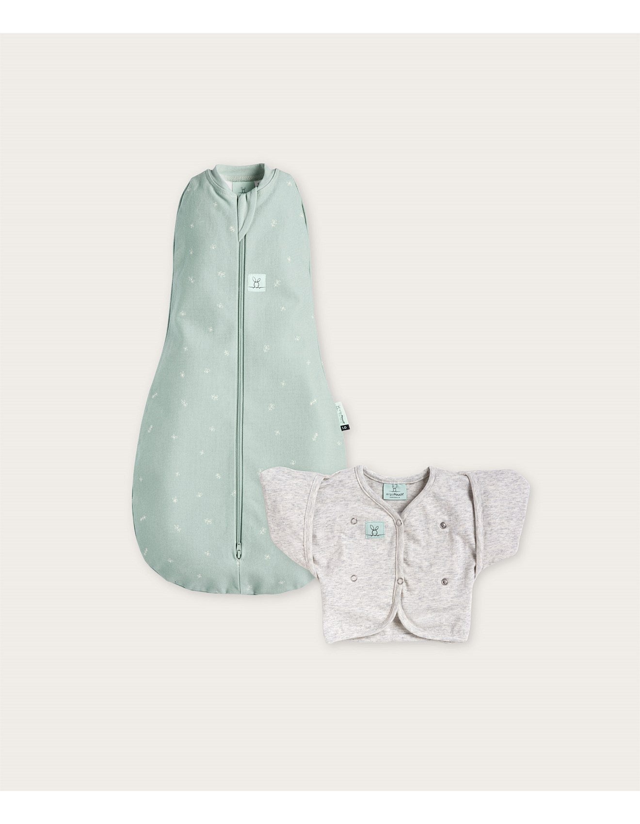 ergoPouch Sage Cocoon Swaddle Sleep Starter Pack 1.0 TOG | Newborn Baby Swaddle Blanket for 0-3 Months | Perfect for Nursery, Daycare & Travel