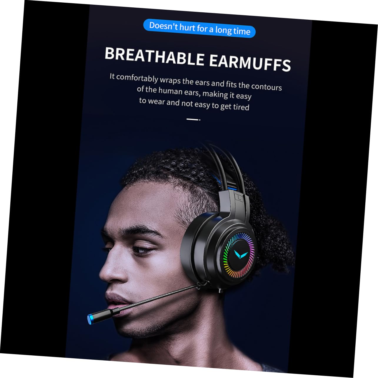 HOMOCONO Gaming Headset with LED Lights - Comfortable Memory Foam Ear Pads, Noise Cancelling Mic & 7.1 Surround Sound for PC, PS4, Xbox - Perfect for Gaming, Streaming & Online Classes
