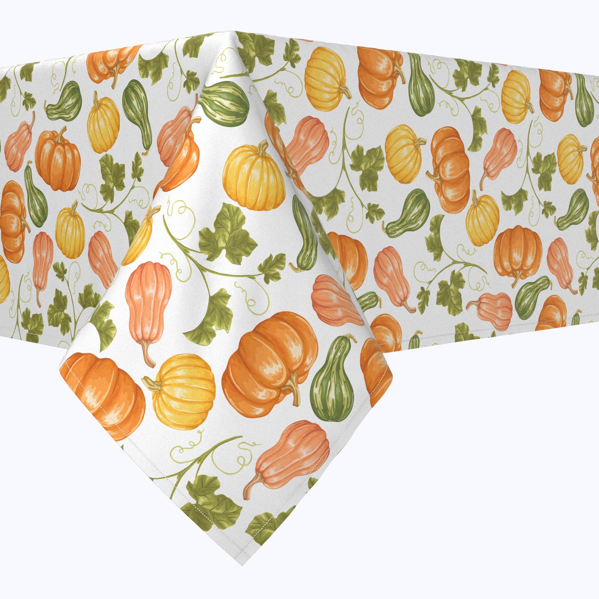 Premium Bountiful Gourds Square Tablecloths - Elegant Farmhouse Dining Decor for Thanksgiving, Fall, and Holiday Gatherings
