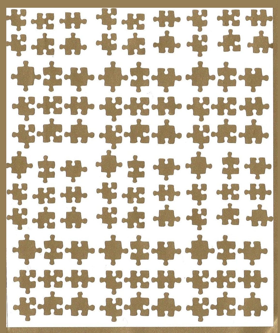 Autism Awareness Puzzle Press On Nail Art Stickers - Gold | Easy to Apply Fake Nails for Women | Perfect for Autism Awareness Month, Fundraisers & Special Events