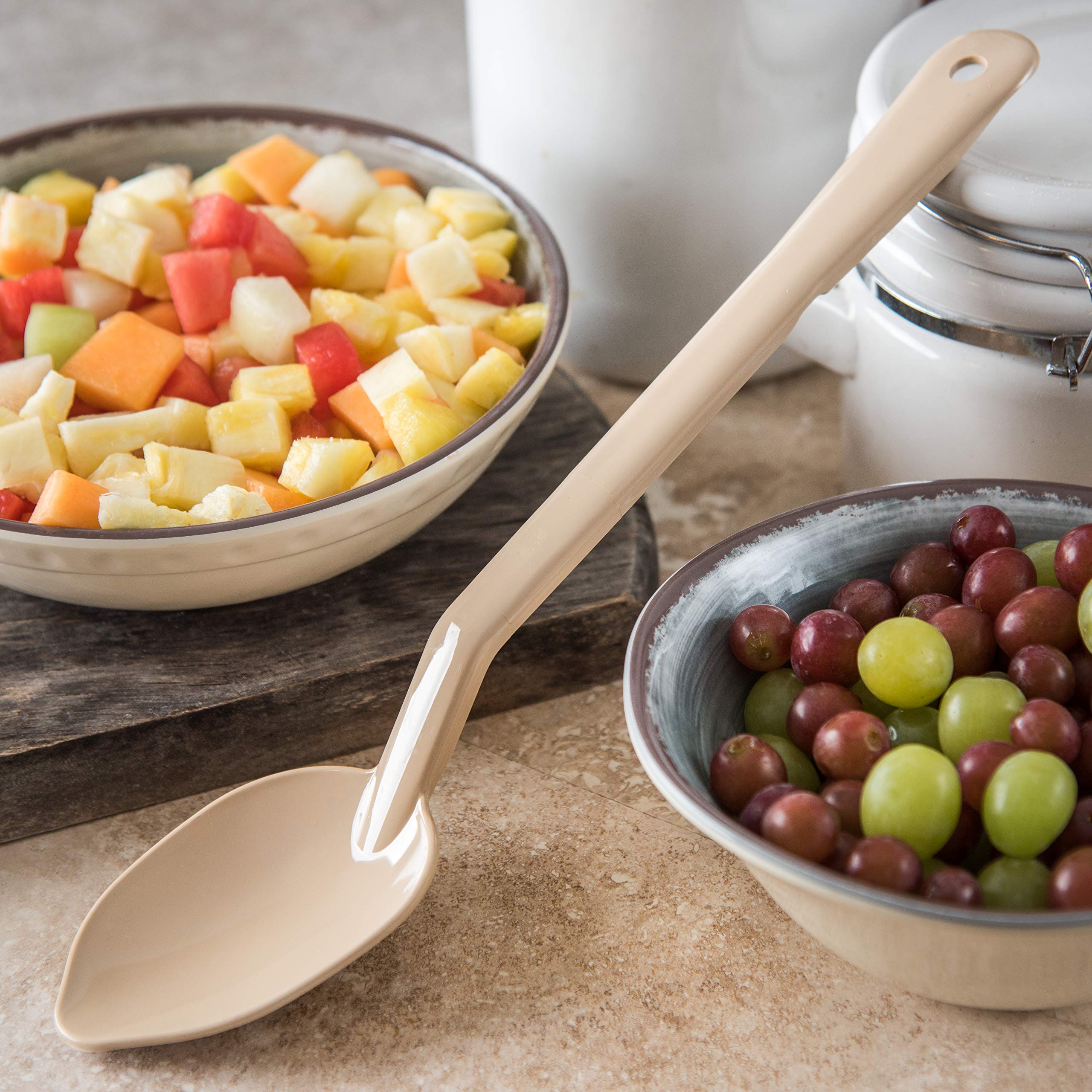 CFS 442006 High Heat Resistant Solid Serving Spoon, 13 Inch, Beige - Perfect for Cooking, Baking, Serving Hot Dishes & Buffet Style Meals