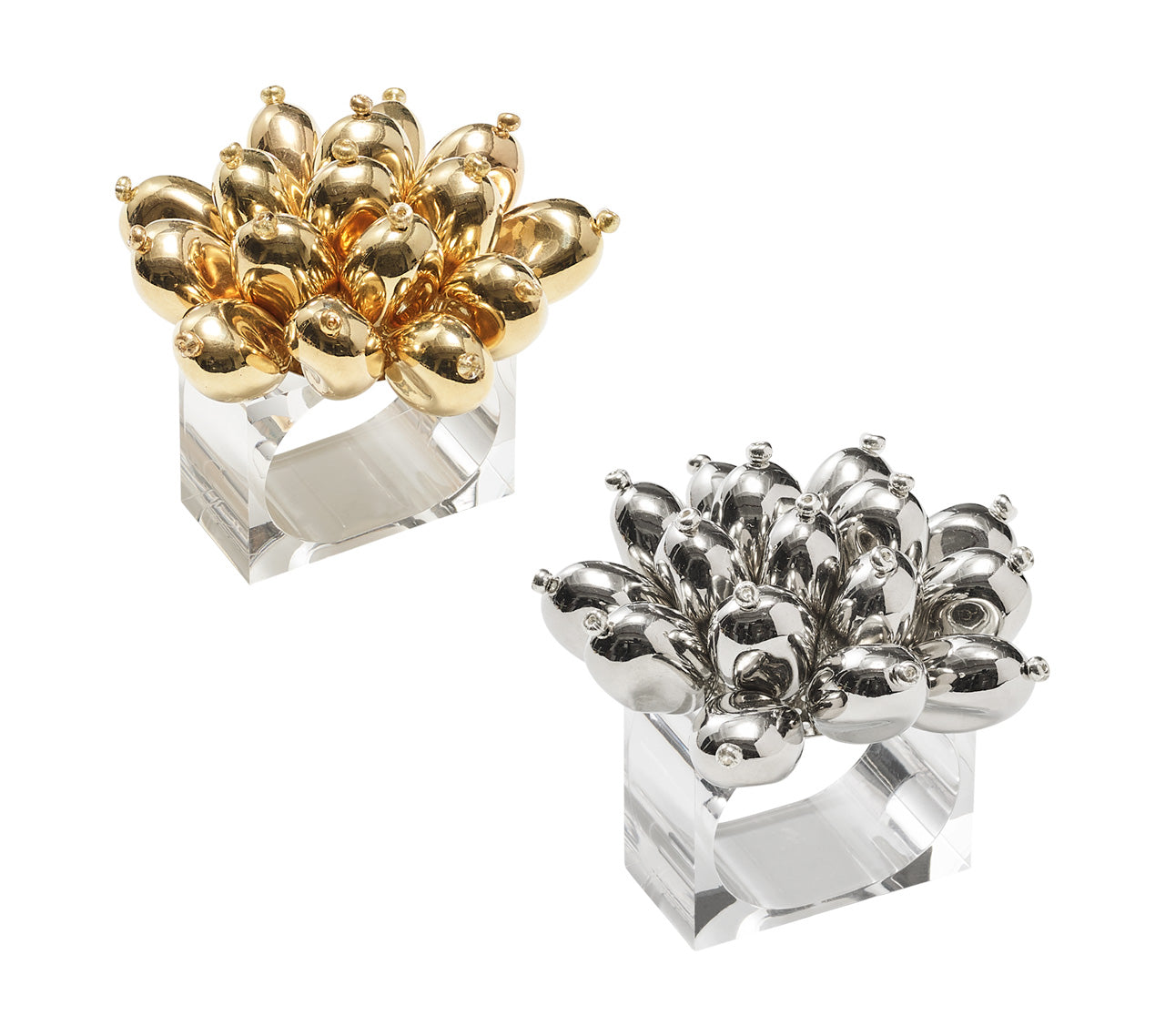 Elegant Jubilee Napkin Rings Set of 4 - Premium Tableware for Wedding, Thanksgiving & Holiday Dining Decor