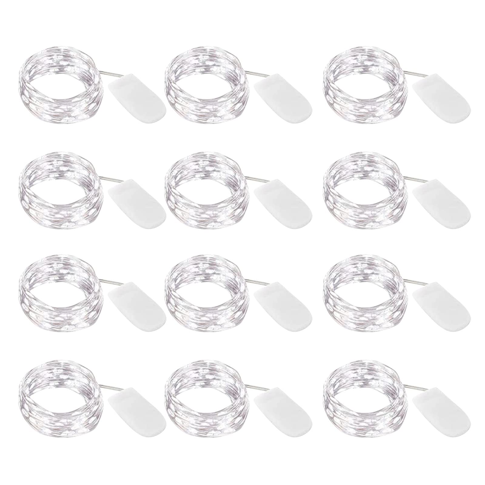 Vintage LED String Lights Battery Operated - Decorative Fairy Lights for Party, Wedding, Christmas & Home Decor - 1/6/12 Pack (Warm White & Cool White)