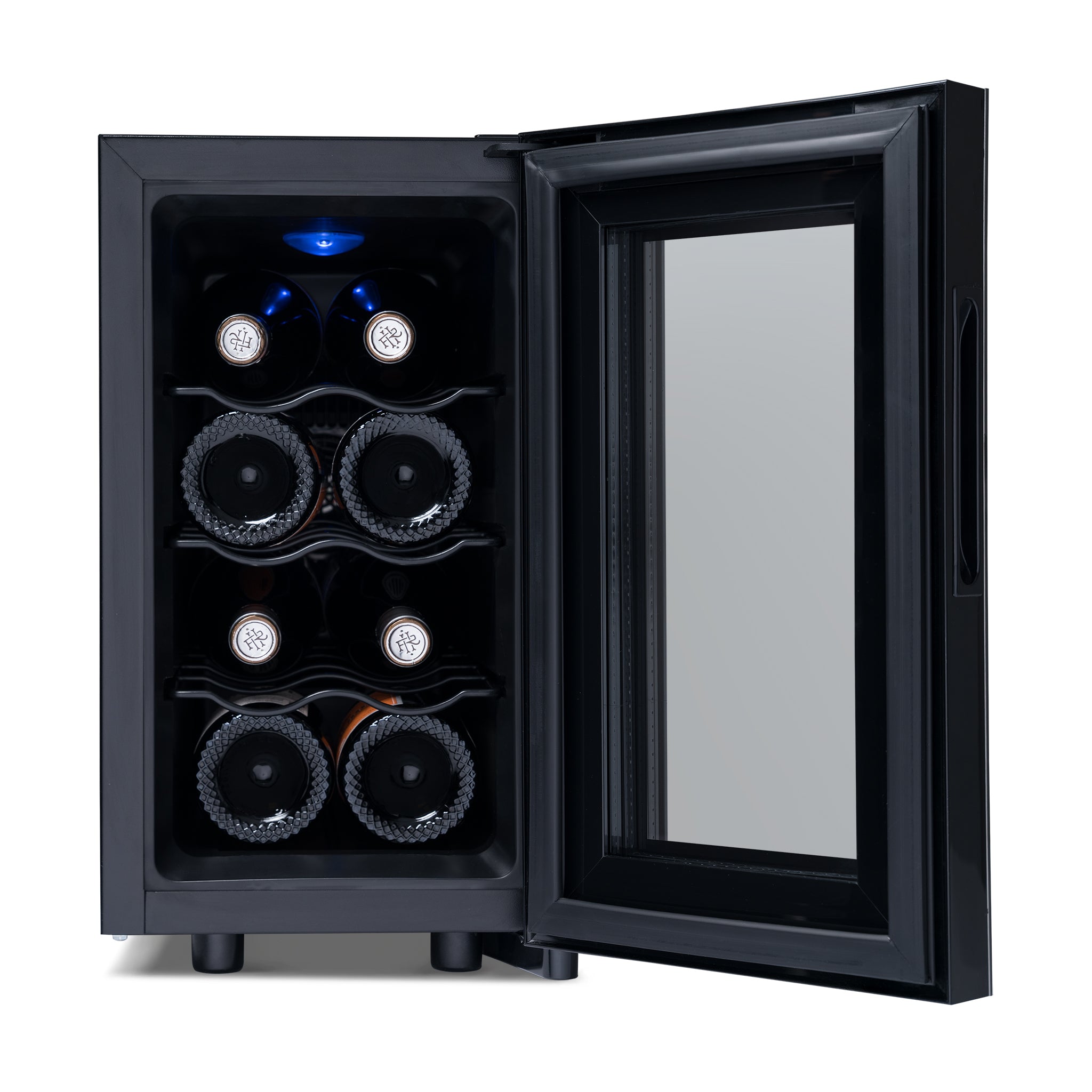 Newair® 8 Bottle 10.2 Inch Black Freestanding Countertop Wine Cooler Refrigerator - Perfect for Kitchen, Bar, Dining Room & Wine Cellar Storage