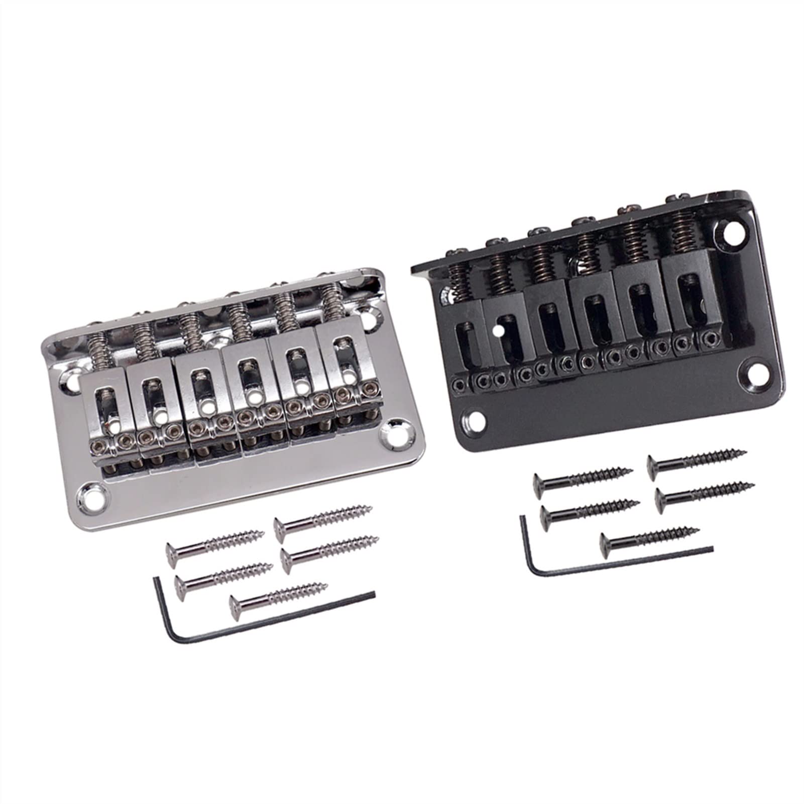 6 String Electric Guitar Saddle Bridge with 5 Screws - Silver | Replacement Part for Electric Guitar Bridge Repair | Perfect for Rock, Blues & Metal Performances