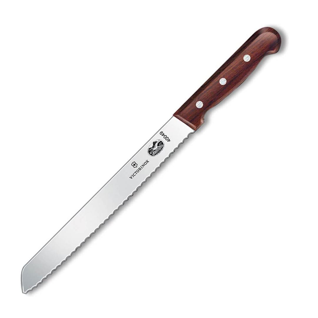 Victorinox 8-Inch Wavy Edge Bread Knife with Rosewood Handle - Perfect for Slicing Bread, Cakes, and Pastries | Ideal for Home Kitchens and Bakeries