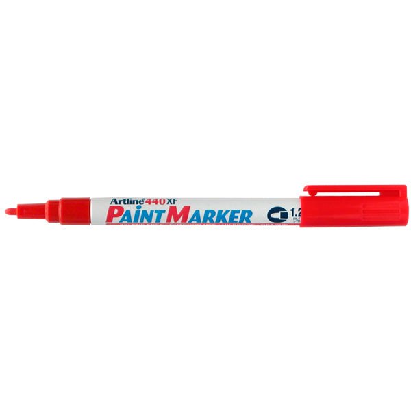 Artline 440 Red Paint Marker - 1.2mm Bullet Tip, Pack of 12 - Perfect for DIY Projects, Sign Making & Crafting