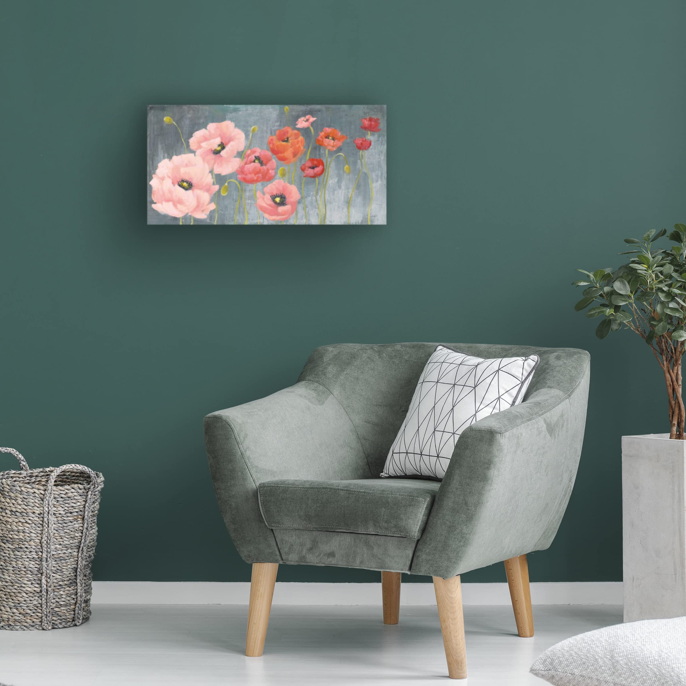 Julia Purinton 'Poppy Party' Floral Canvas Wall Art Print - Vibrant Home Decor for Living Room, Bedroom & Office