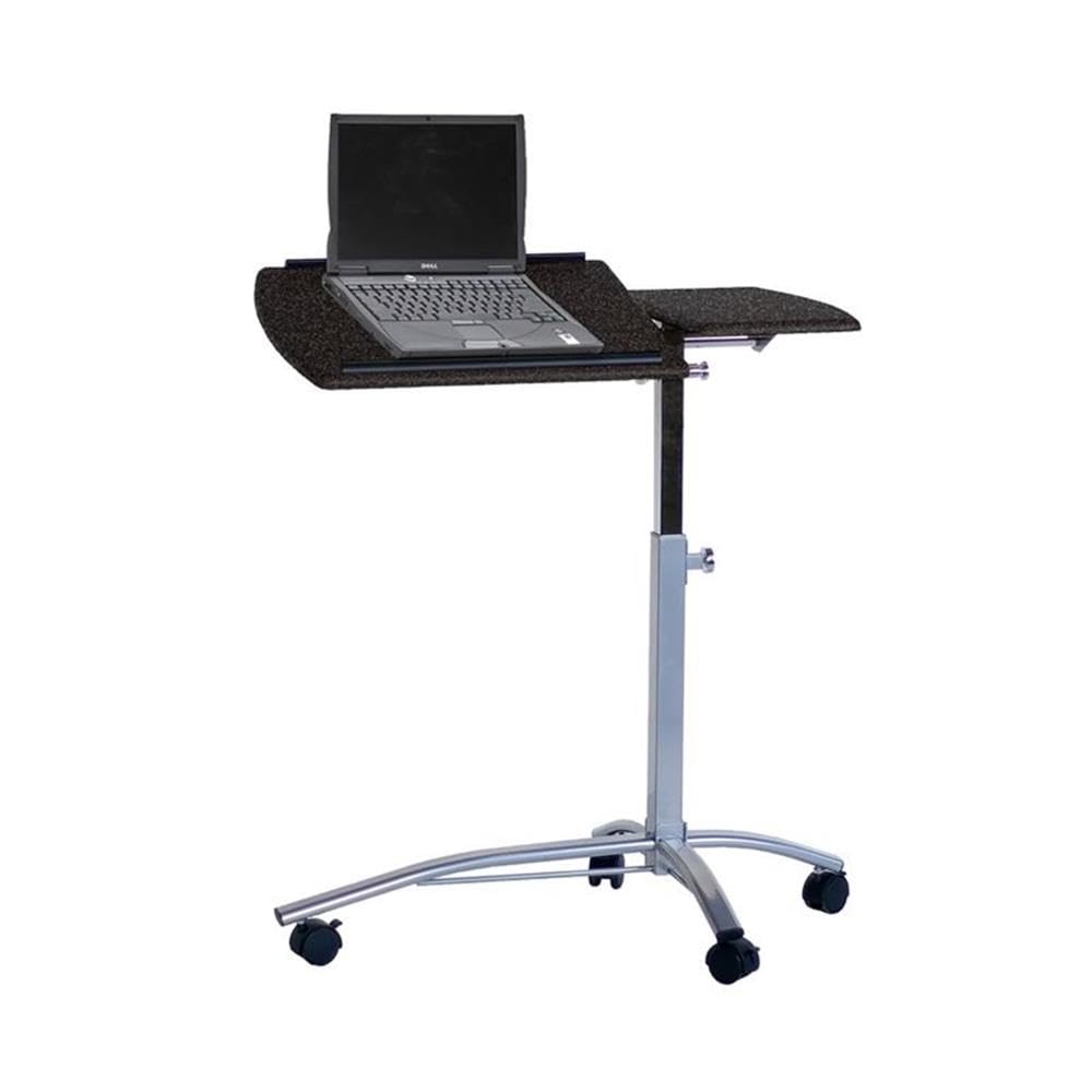 Mayline Mobile Laptop Caddy - Adjustable Rolling Computer Stand with Wheels (Anthracite/Metallic Gray) | Perfect for Office, Home & Classroom Workspaces