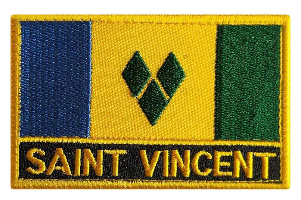 GAMESPFF Tactical Military Morale Patches - Saint Vincent Flag Design - Iron On/Sew On for Jackets, Vests & Backpacks - Perfect for Outdoor, Airsoft & Military Enthusiasts