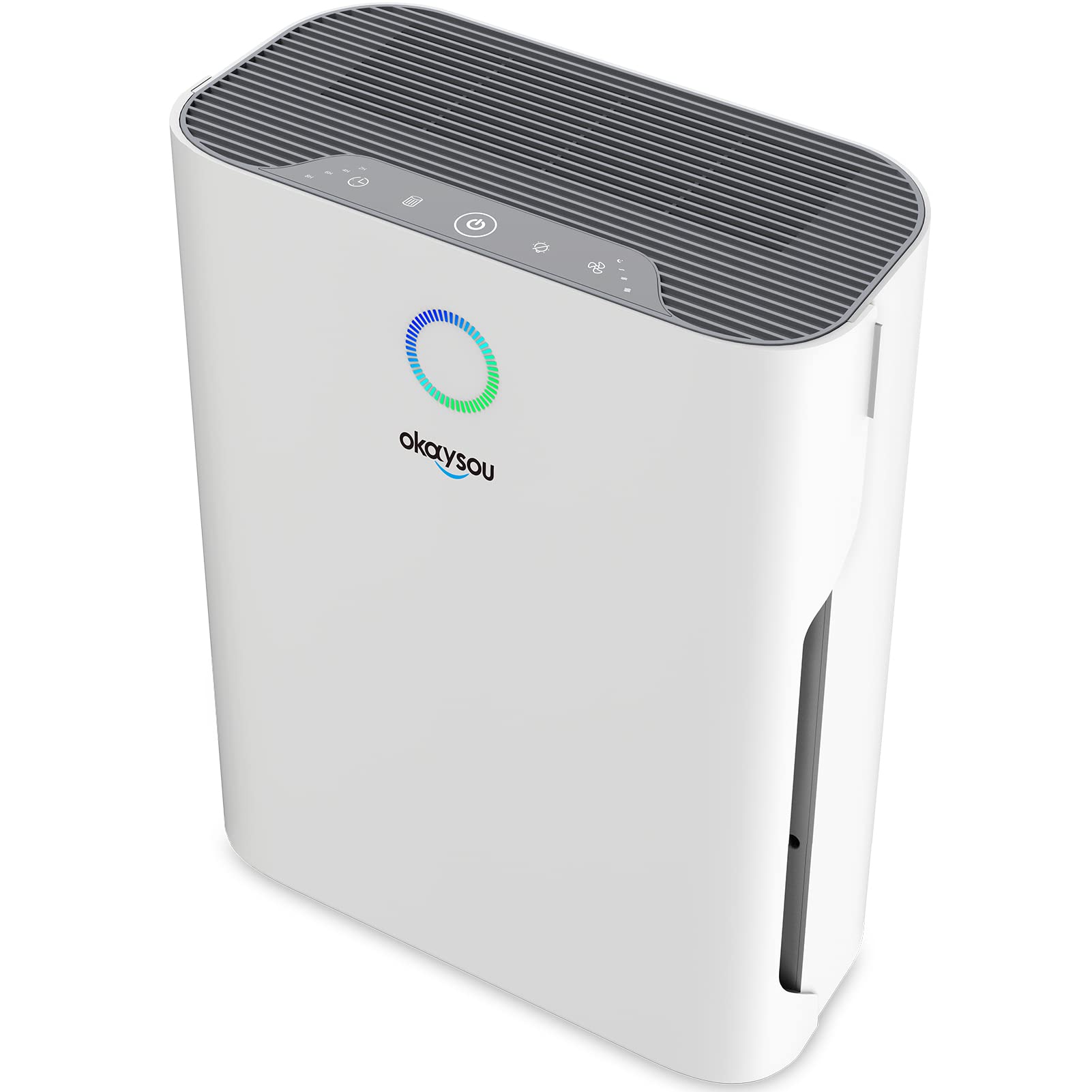 Okaysou H13 True HEPA Air Purifier for Large Room up to 900 Sq Ft - Washable Filter, Ultra Quiet Sleep Mode - Removes 99.97% of Dust, Smoke, Pollen - Ideal for Home, Bedroom, Office (White) | Perfect for Allergy Relief & Fresh Air in Living Spaces