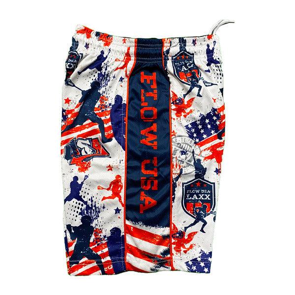 Boys' Flow Laxx USA Shorts - Comfortable Athletic Shorts for Active Kids - Perfect for Running, Soccer & Outdoor Play