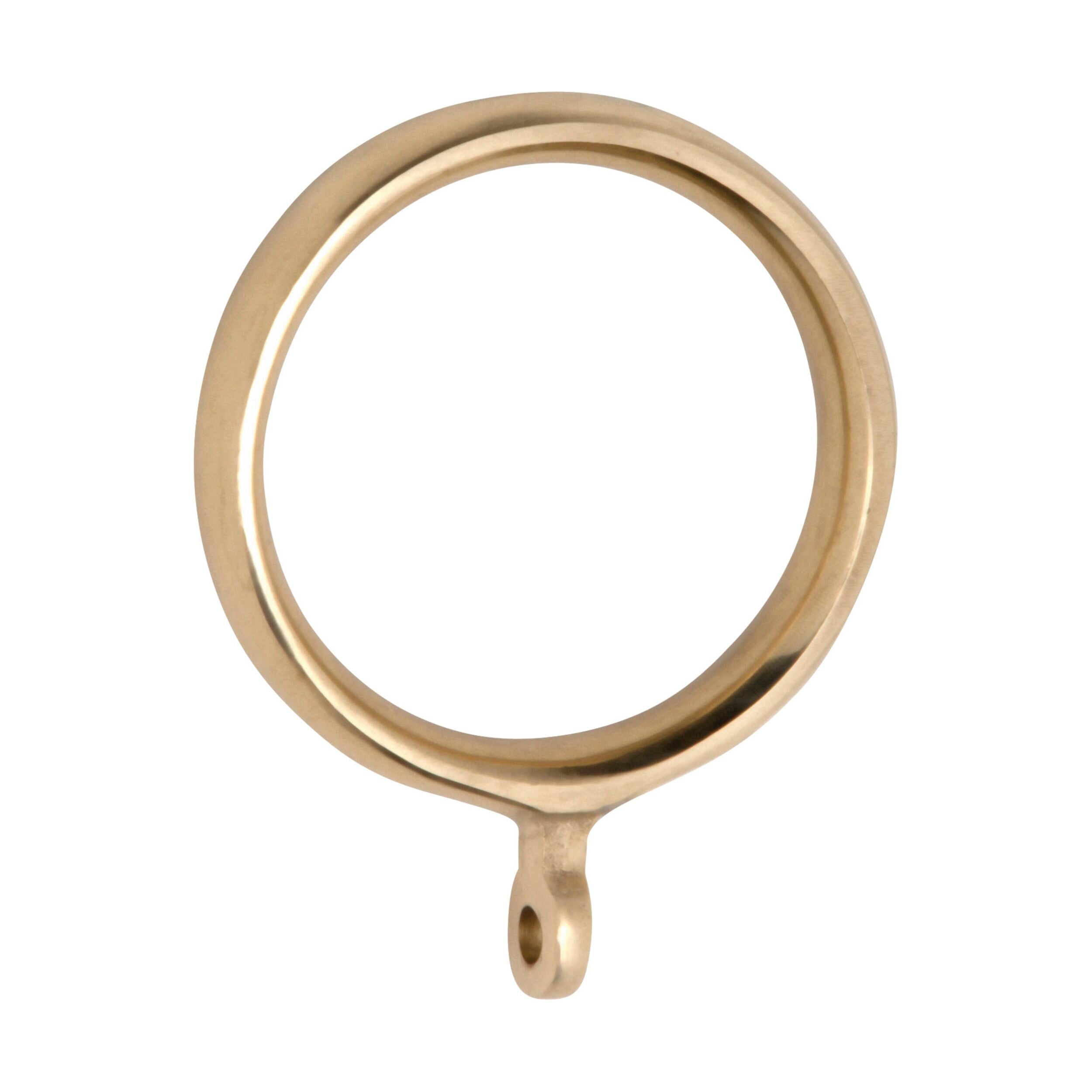 Polished Brass Curtain Rings - 38mm Inner Diameter for Drapes, Sheers & Valances - Elegant Home Decor & Window Treatment Accessories