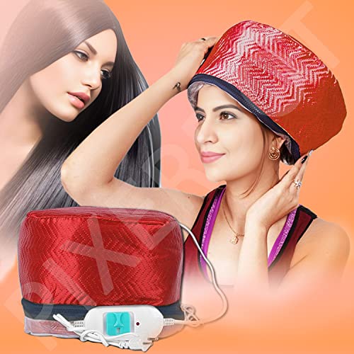 Pixerdot Electric Hair Heating & Nourishing Spa Cap - 3 Adjustable Temperature Settings for Deep Conditioning & Hair Treatment | Perfect for Home Hair Care & Salon Styling