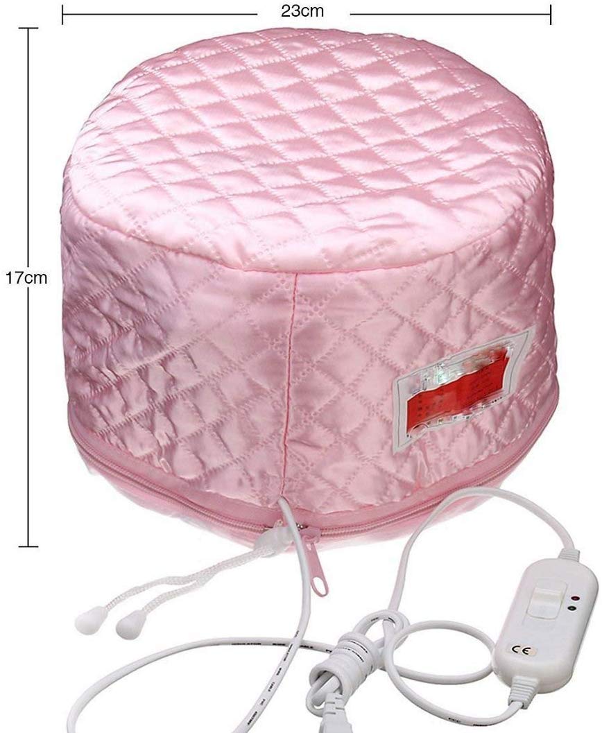 Unique Enterprise Thermal Hair Spa Cap with Beauty Steamer - Nourishing Heat Treatment for Deep Conditioning & Hair Repair (H-01K, Pink Line) | Perfect for Salon-Quality Hair Care at Home, DIY Hair Treatments & Professional Styling