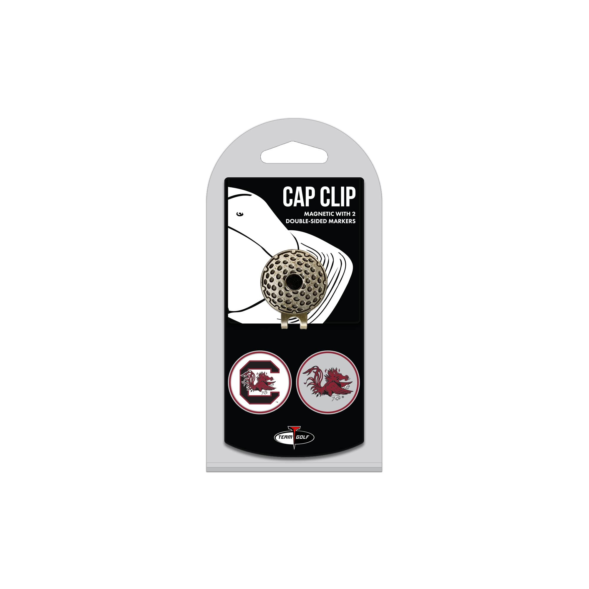 Team Golf NCAA Golf Cap Clip with 2 Removable Double-Sided Enamel Magnetic Ball Markers - Easy Hat Attachment for Golfers | Perfect for Golf Courses, Tournaments & Practice Rounds