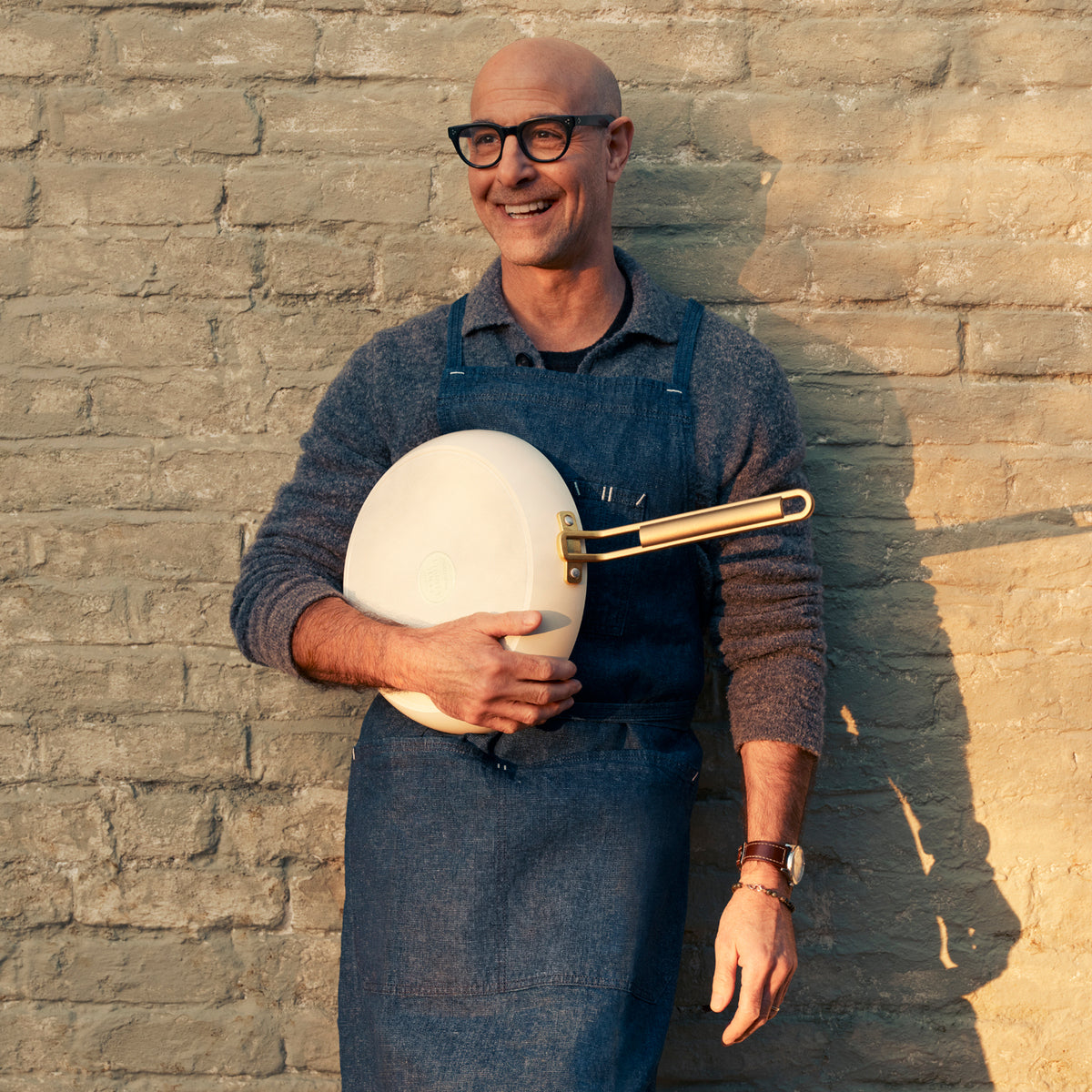 Stanley Tucci™ Ceramic Nonstick 6.5 Quart Essential Stanley Pan - Carrara White | Durable & Eco-Friendly Cookware for Sauteing, Frying & Baking | Perfect for Home Chefs & Healthy Cooking