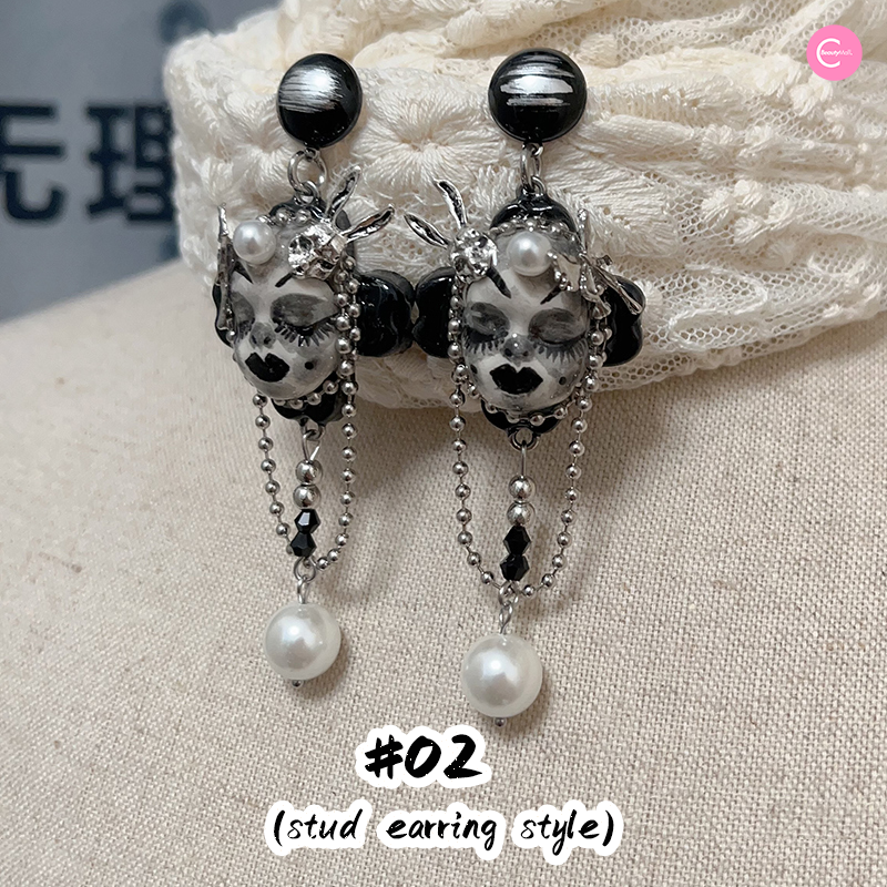 Gothic Doll Stud Earrings for Women - 23 Unique Designs - Perfect for Halloween, Cosplay & Alternative Fashion