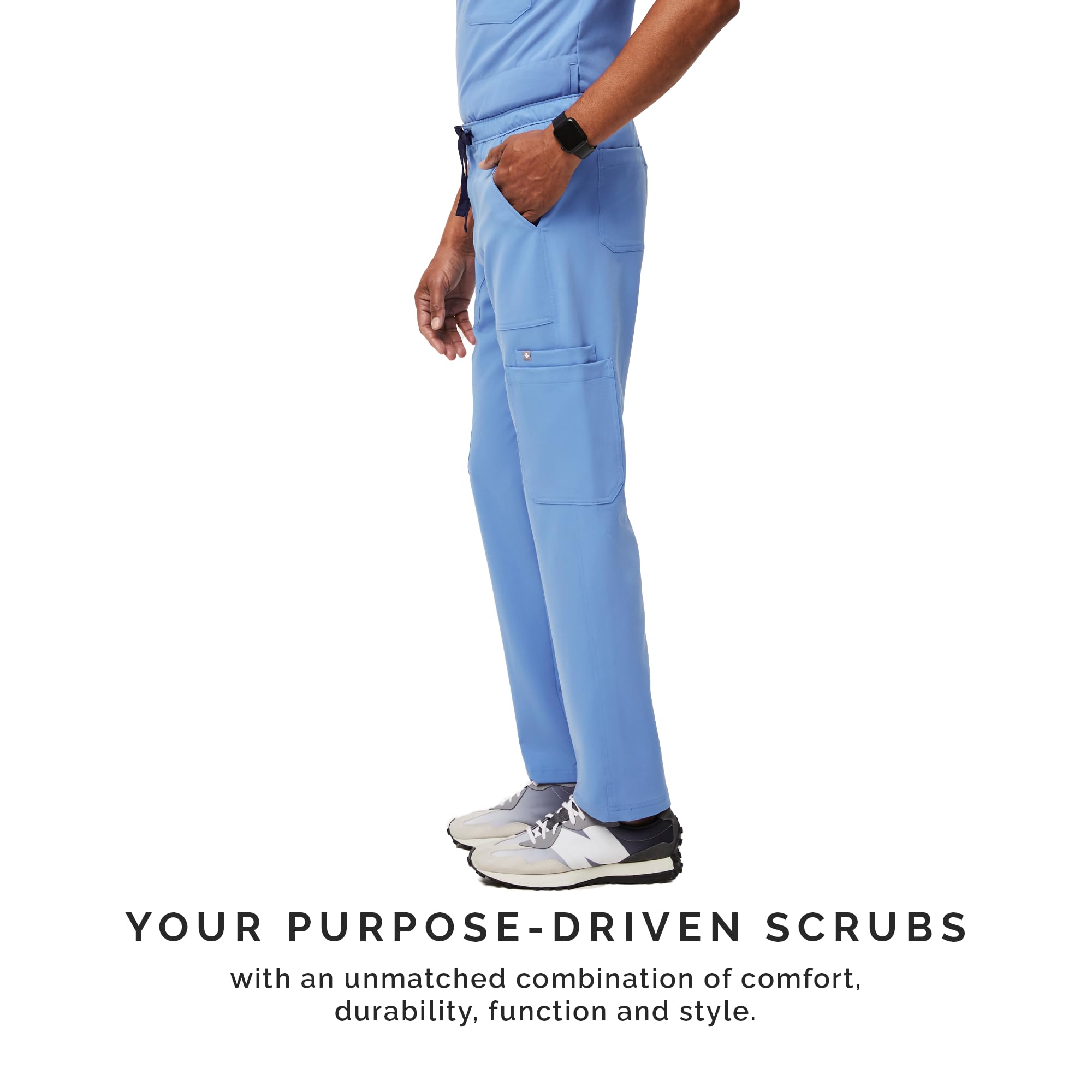 FIGS Men's Cairo Cargo Scrub Pants - Classic Straight Leg Medical Pants with 9 Pockets & 4-Way Stretch | Anti-Wrinkle, Comfort Fit for Doctors, Nurses & Healthcare Professionals | Perfect for Hospital Shifts & Clinical Work