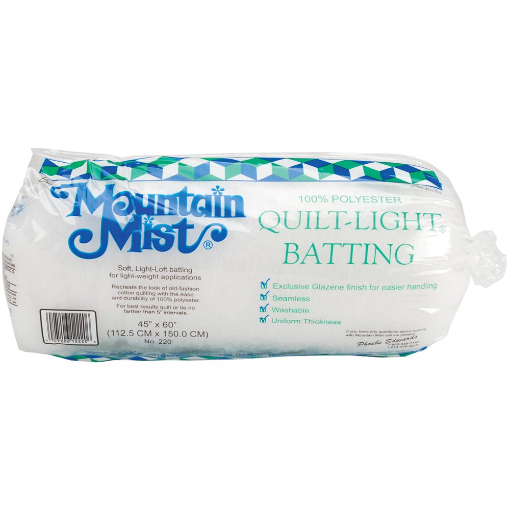 Mountain Mist Quilt-Light Polyester Batting - 45x60 Inches for Crib, Craft & DIY Projects | Perfect for Baby Blankets, Quilting & Sewing Projects