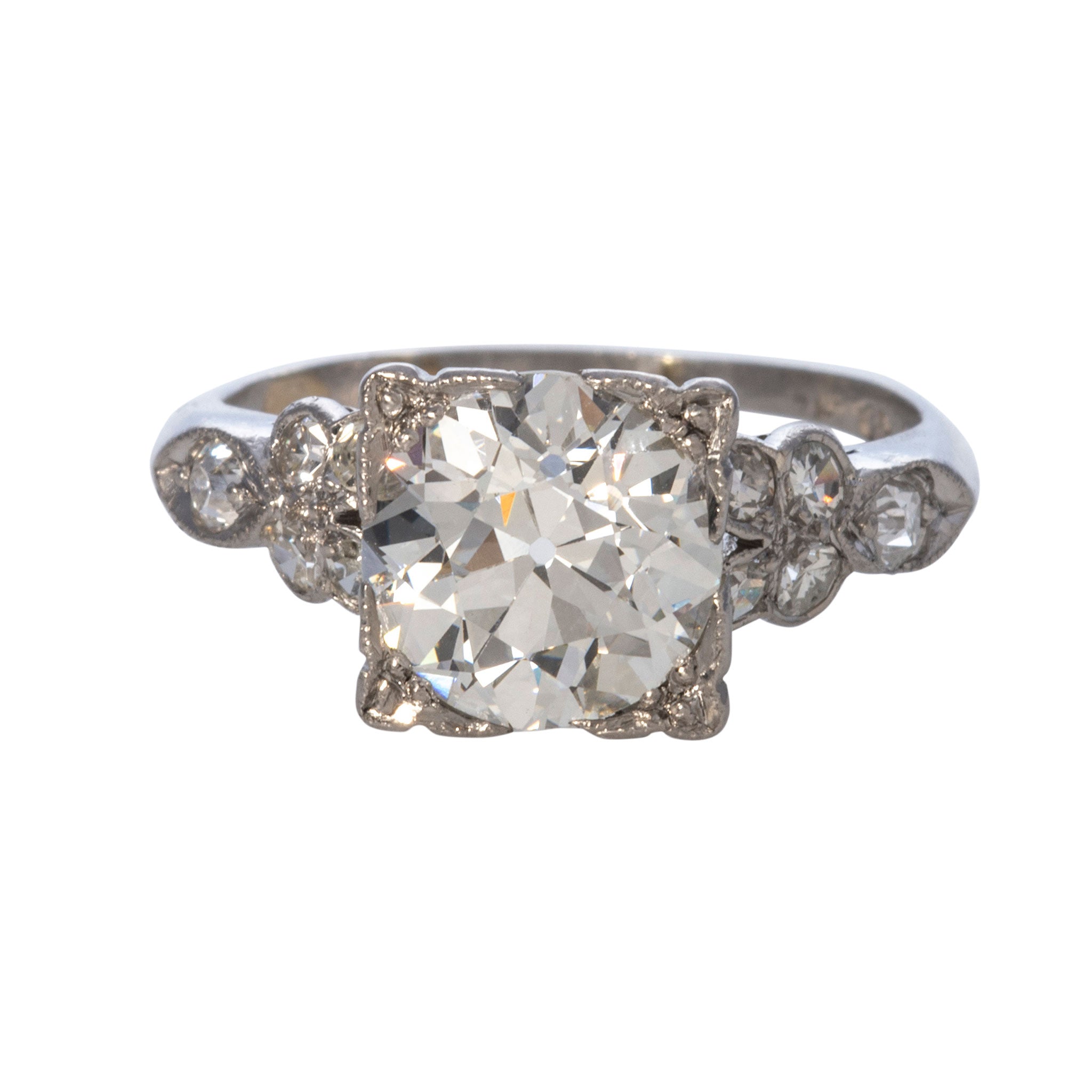 Vintage Art Deco 2.69ctw Old European Cut Diamond Platinum Engagement Ring - Perfect for Wedding, Anniversary & Special Occasion Gifts
