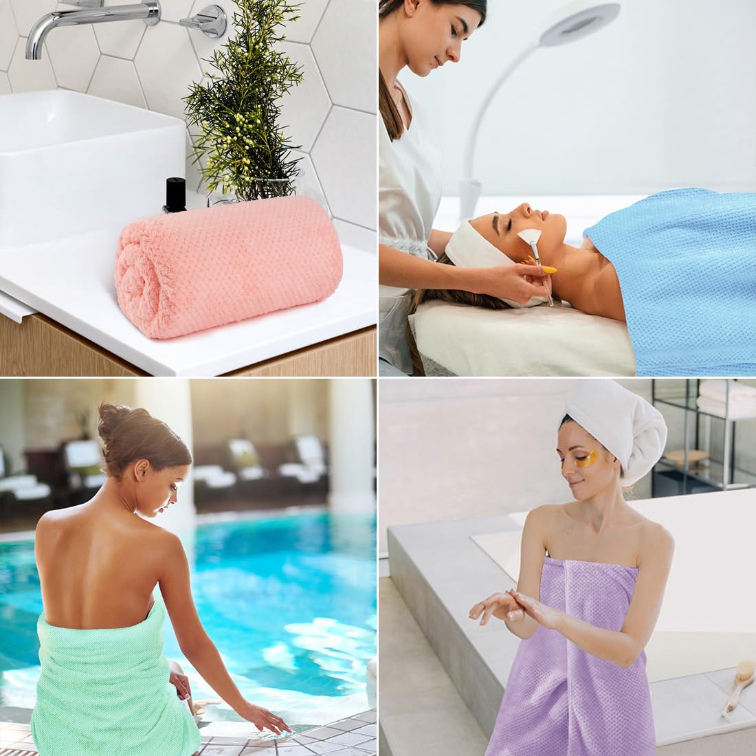 Premium 4-Pack Microfiber Bath Towels 30x60 Inches - Ultra Soft, Highly Absorbent & Quick Dry Bathroom Towels for Shower, Pool, Beach, Swimming & Yoga | Perfect for Spa Days, Gym Sessions & Luxury Home Use