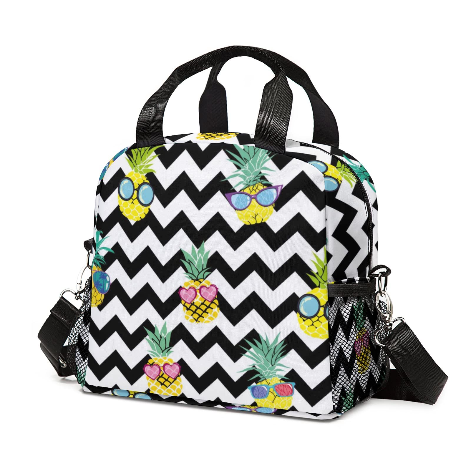 Insulated Pineapple Lunch Bag for Women - Freezable Cooler Tote with Thermal & Waterproof Design - Perfect for Work, Office, Picnics & Outdoor Activities