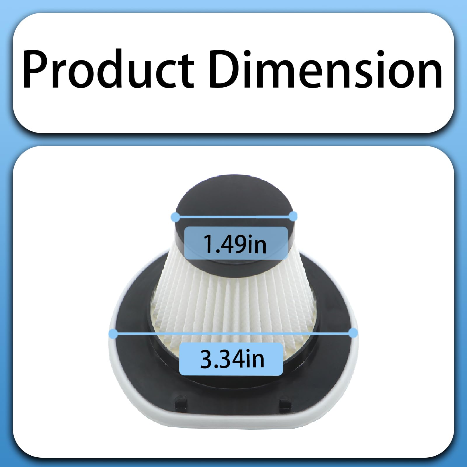 2 Pack Vacuum Filters Compatible with ThisWorx TWC-01 & Auto Joe ATJ-V501 Car Vacuum Cleaners - Replacement Filters for Car Cleaning, Home & Office Use