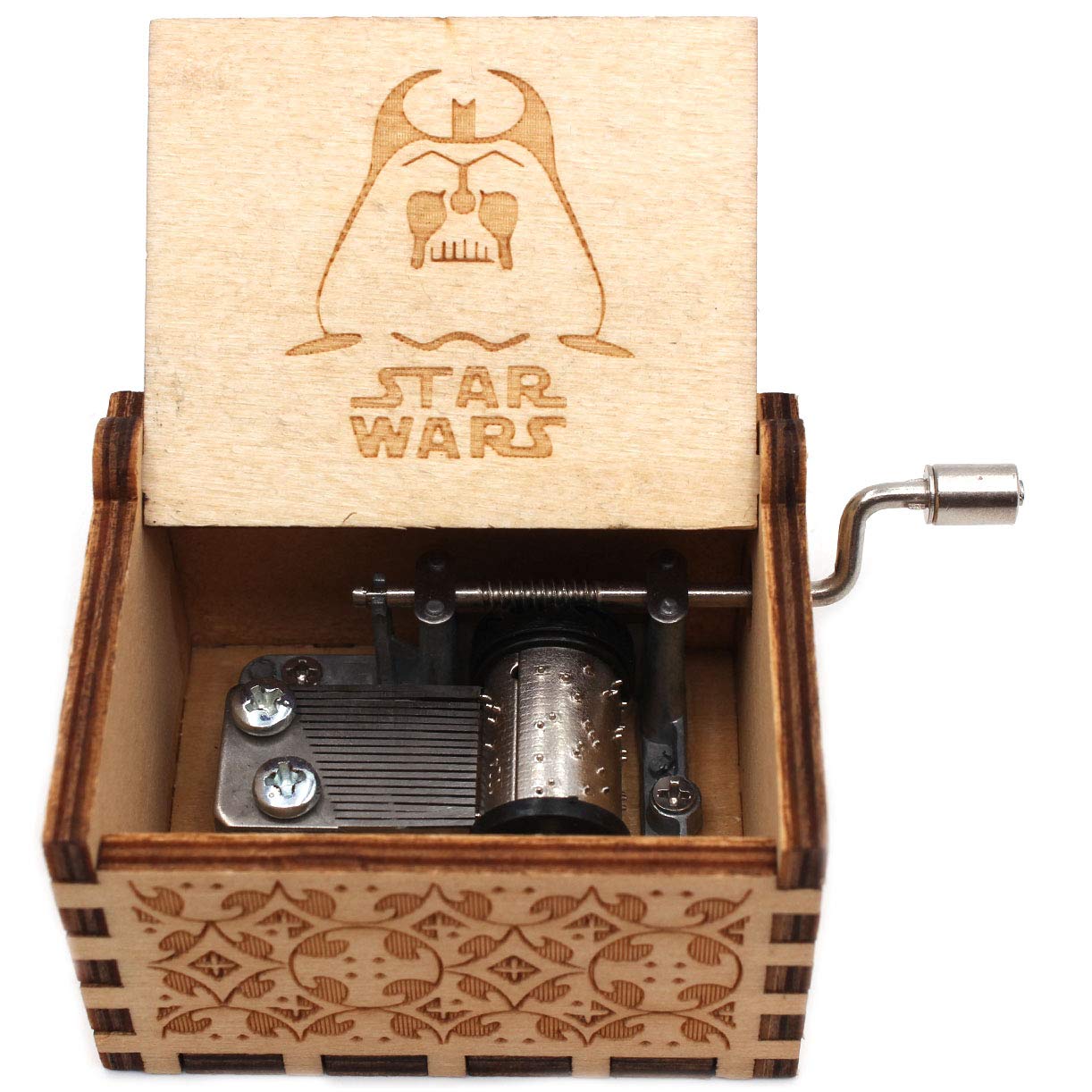 UKEBOBO Wooden Music Box with Star Wars Theme Song - Handcrafted Musical Gift Box Set for Collectors & Fans - Perfect for Birthdays, Weddings & Home Decor