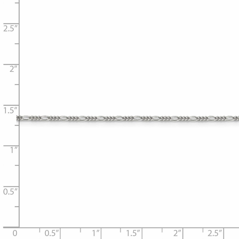 925 Sterling Silver 1.4mm Wide Figaro Chain Necklace - 18
