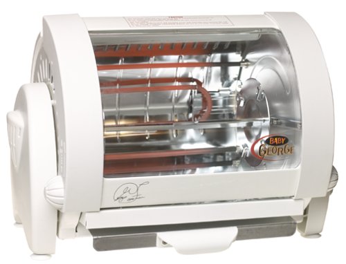 George Foreman GR59A Baby George Rotisserie - Compact Indoor Electric Rotisserie Grill for Healthy Cooking | Perfect for Small Kitchens, Dorms & Apartments | Cook Chicken, Kebabs & More with Ease