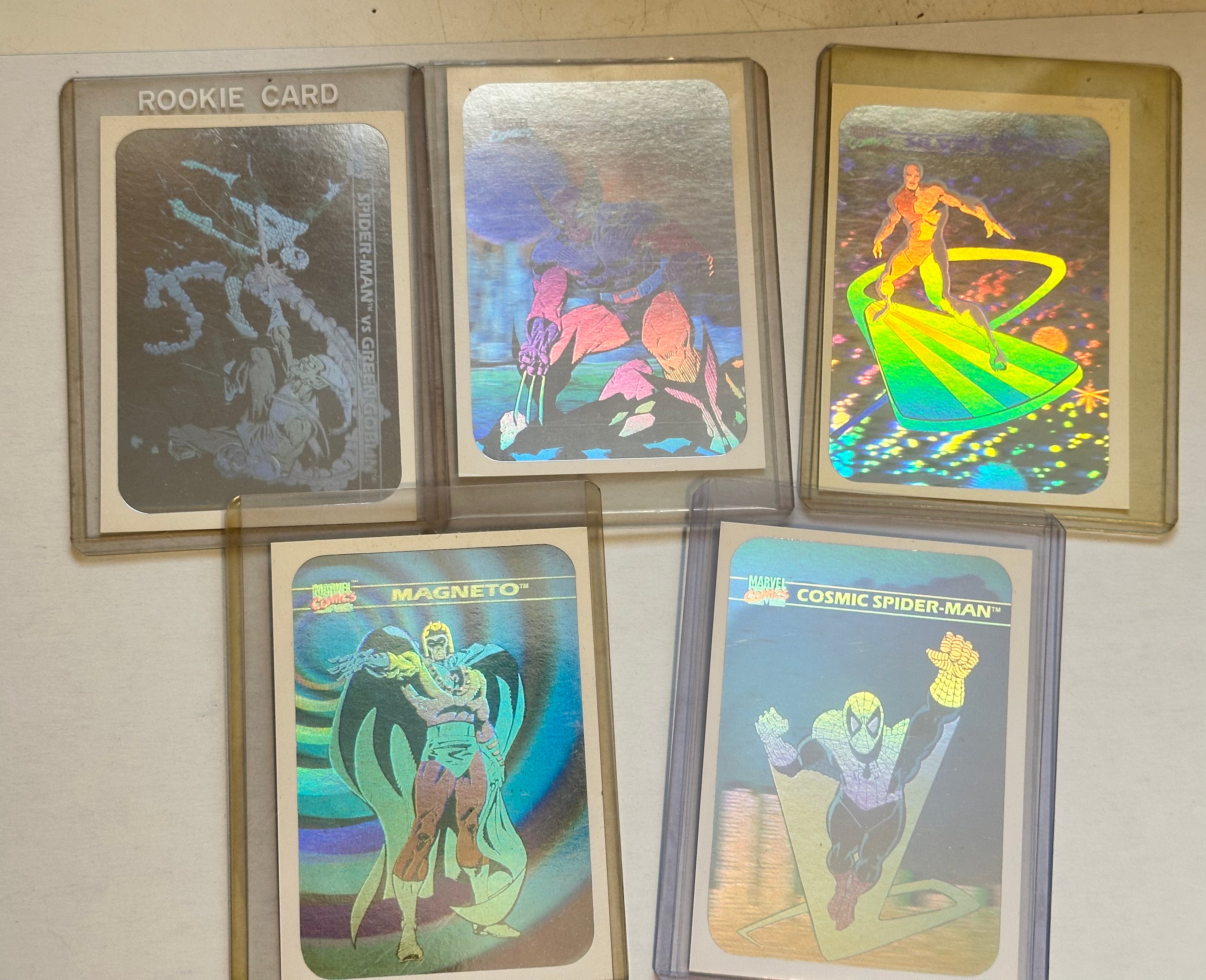 Marvel Universe Series 1 Rare 5-Card Hologram Insert Set 1990 - Collectible Trading Cards for Marvel Fans & Comic Book Enthusiasts