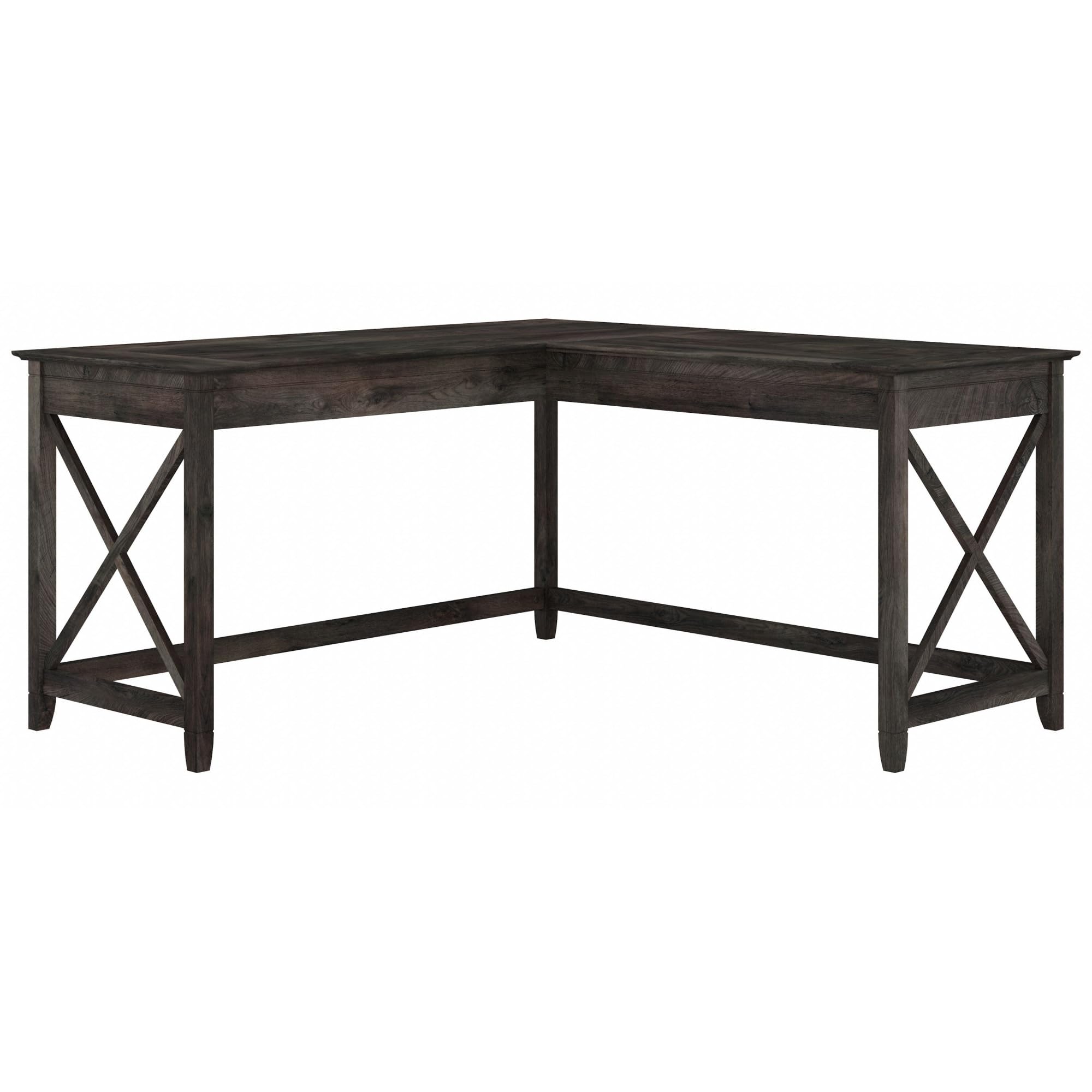 Bush Furniture 60-inch L-Shaped Desk - Modern Farmhouse Home Office Desk for Work & Study