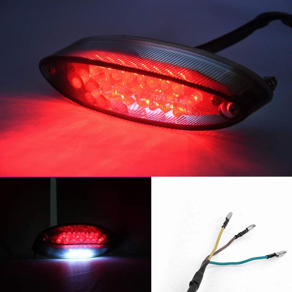 28 LED Motorcycle License Plate Brake Tail Light - Universal Fit for Bobber, Cafe Racer & Clubman Bikes - Waterproof & Durable for Night Riding & Custom Builds