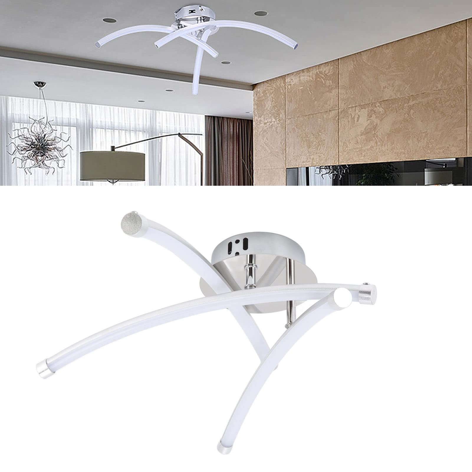 Modern LED Linear Ceiling Light - Arc Chandelier Pendant Fixture for Home & Commercial Spaces | Perfect for Living Room, Bedroom, Kitchen, Dining Area, Cafe, Bar & Office Lighting