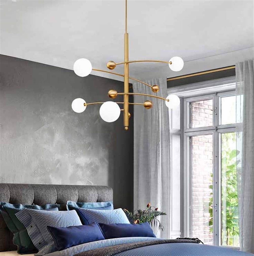 5-Light Modern Minimalist Chandelier - Luxury Fashion Magic Bean Design for Bedroom, Living Room & Restaurant Lighting - Elegant Ceiling Fixture for Home & Commercial Decor
