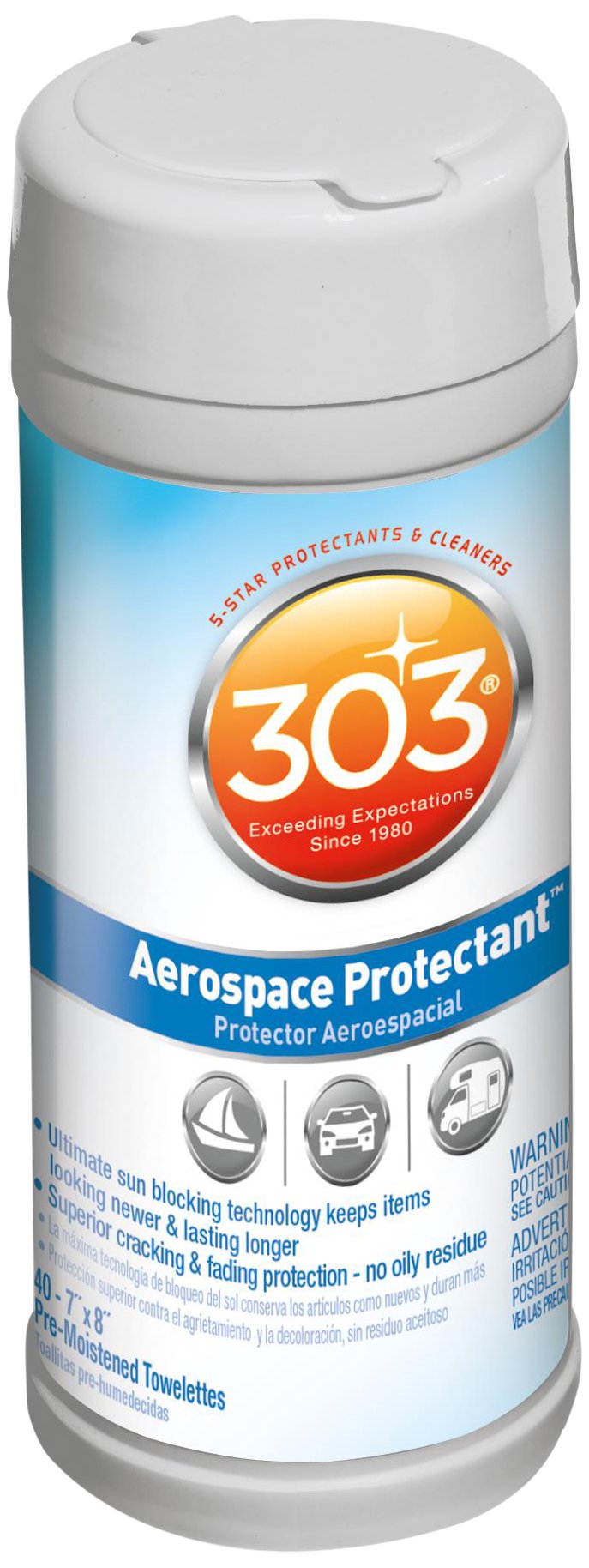 303 UV Protectant Wipes (12-Pack) - 40 Matte Finish Towelettes for Vinyl, Plastic, Rubber, Fiberglass & Leather - Dust & Dirt Repellent, Non-Toxic Formula - Perfect for Car Interiors, Boat Seats, Motorcycle Seats & Outdoor Furniture Protection