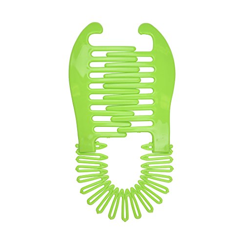 Flexible Interlocking Banana Clip Clincher - Two-Sided Hair Comb in Lime for Secure Styling, Perfect for Workouts, Casual Outings, and Everyday Use
