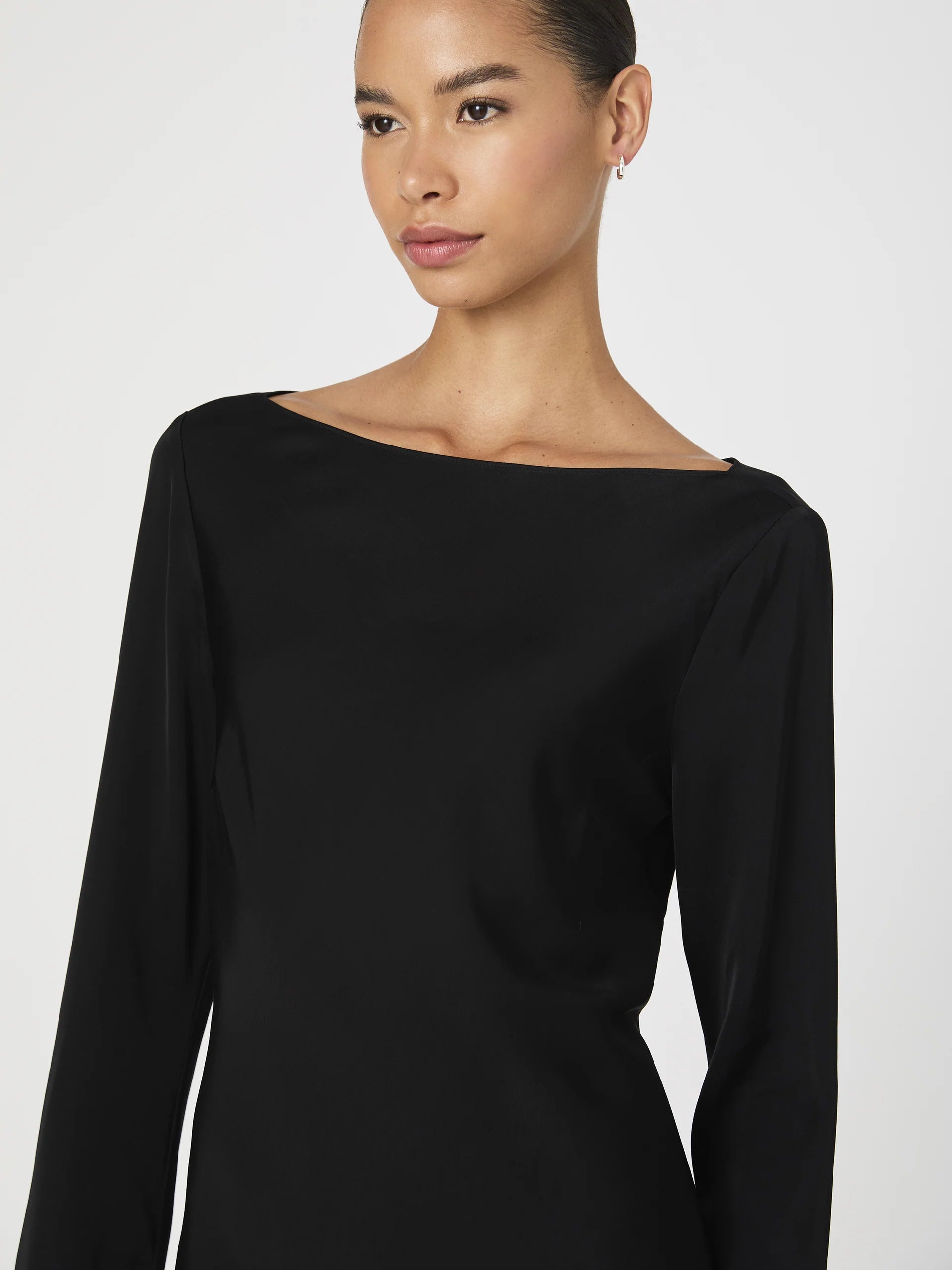 Ennis Satin Long Sleeve Mini Dress for Women - Elegant Party & Evening Wear - Perfect for Cocktail Dresses, Night Out, and Special Occasions