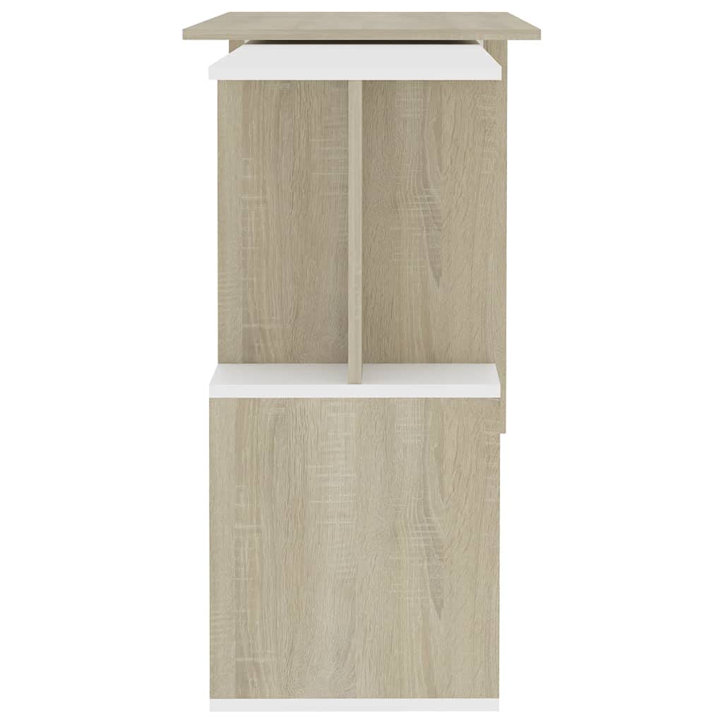 Minimalist Small Home Office Desk - Space Saving Writing Desk with Corner Design, 47.2
