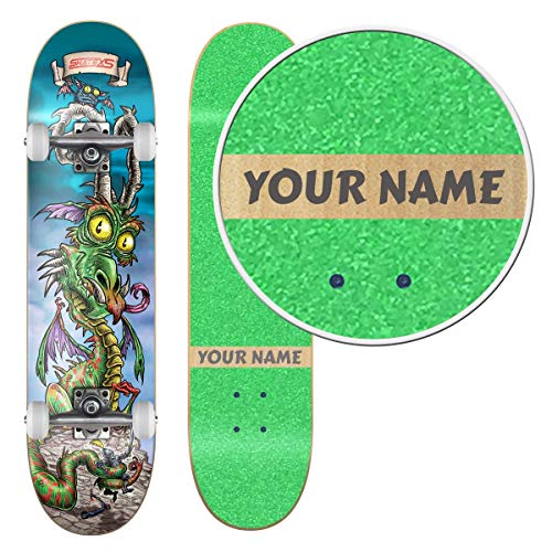 Green Grip Tape / White Wheels