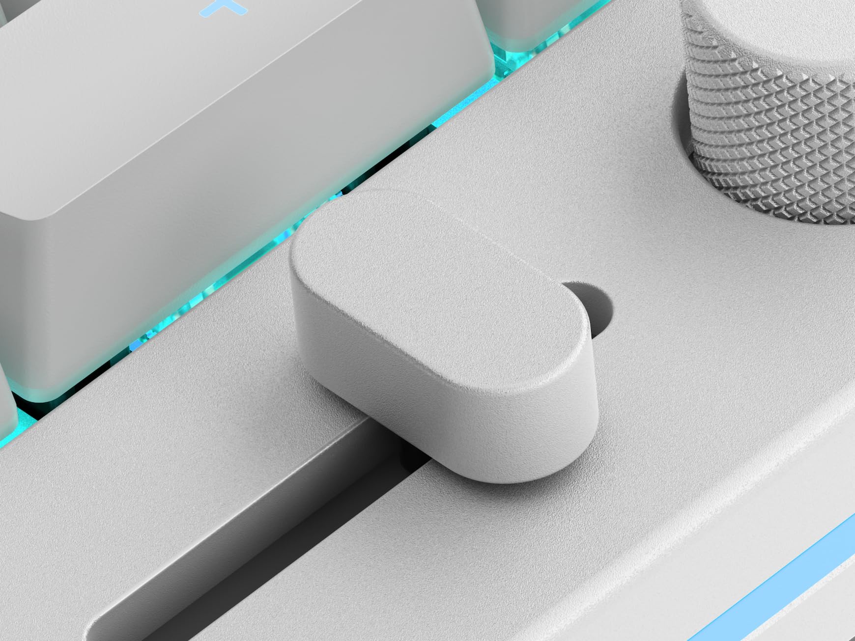 Glorious GMMK Macro Numpad - Wired & Wireless Bluetooth Mechanical Keypad, Premium Aluminum Frame, Customizable Knob & Slider, RGB Backlit, Linear Switches, 18 ABS Doubleshot Keycaps (Ice White) - Perfect for Gaming, Programming & Office Work