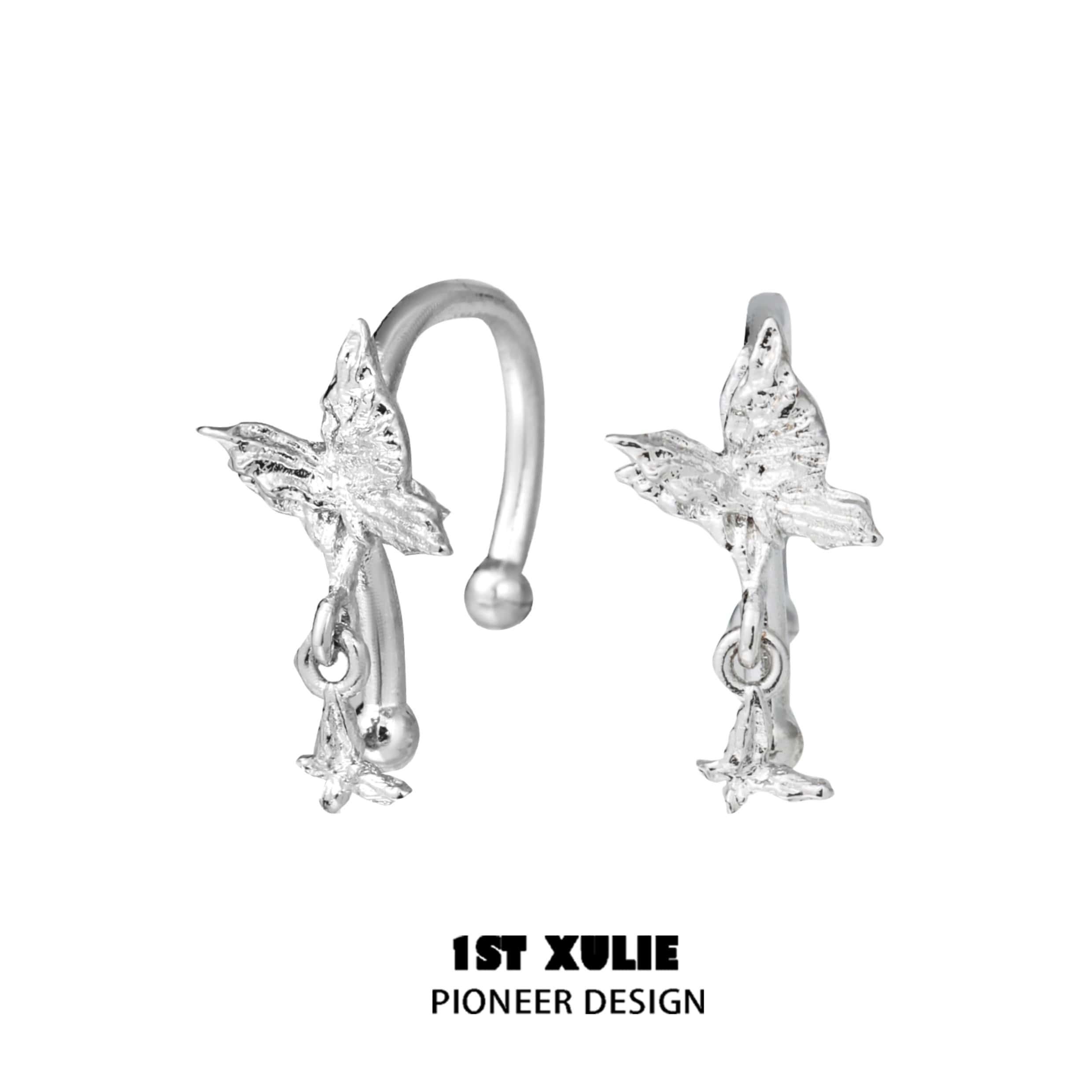 Butterfly Wasteland S925 Sterling Silver Ear Clips & Lip Clips™ - Hypoallergenic Body Jewelry for Piercings, Perfect for Parties, Festivals and Alternative Fashion