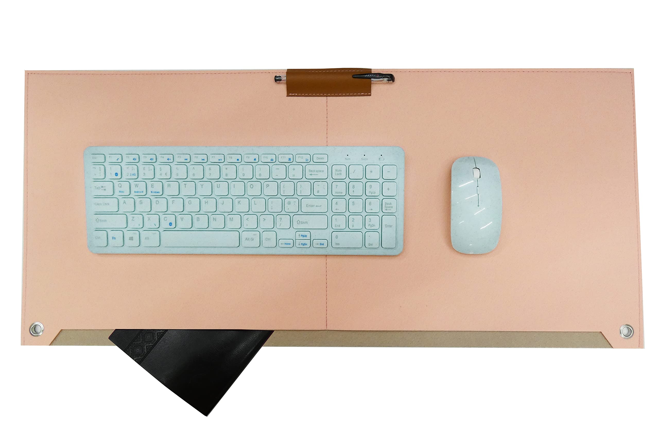 Accuratus Natural Tones Felt Laptop Desk Pad with Pen & Paper Compartment - Non-Slip Office Desk Mat for Work, Writing & Studying - Perfect for Home Office, Dorm Room & Workspace Organization